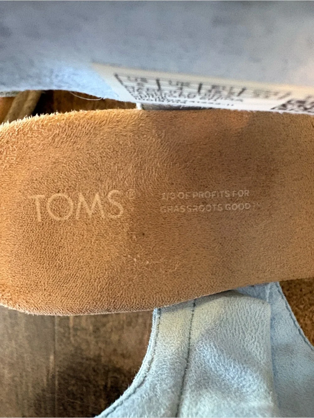 TOMS Majorca Platform Sandals Light Blue Denim Sz 6